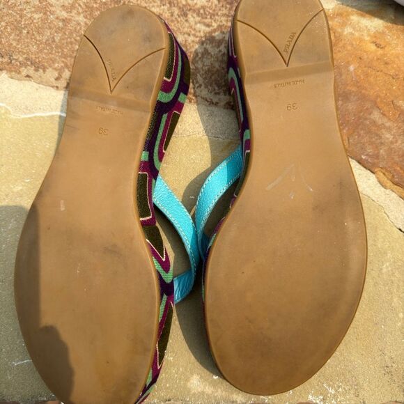 PRADA studded sandals with grommets beautiful blues and pinks size 9 (39 EU) - Picture 9 of 13